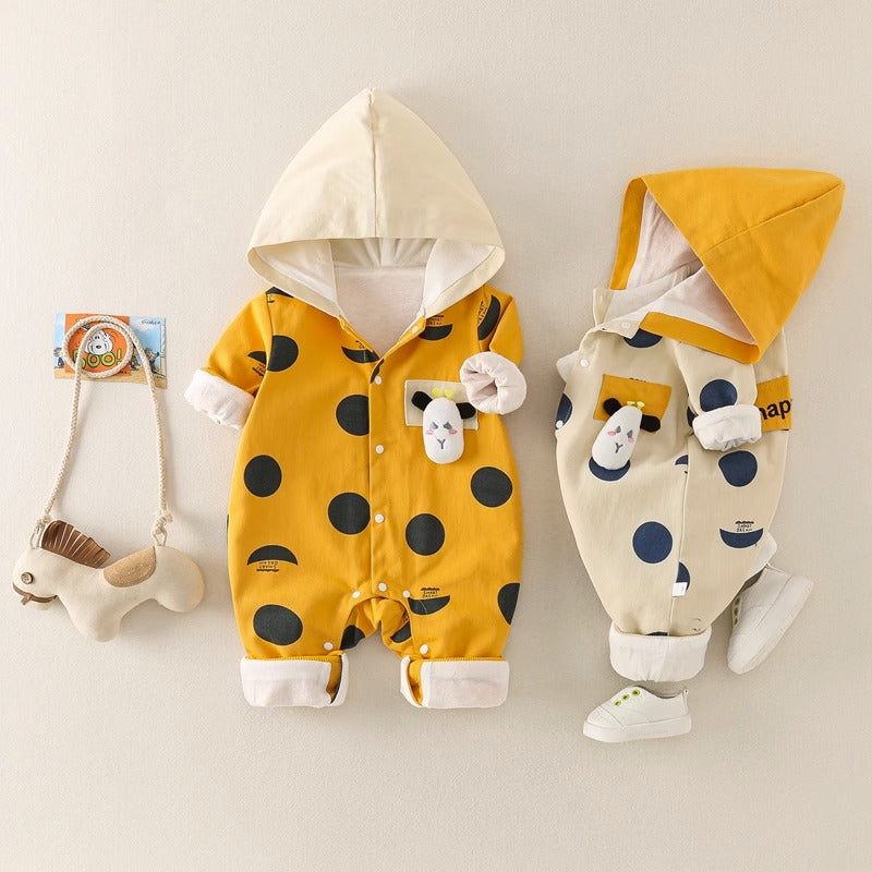 Spring Long-Sleeved Hooded Full Moon Baby Boy's Romper - Harmony Gallery