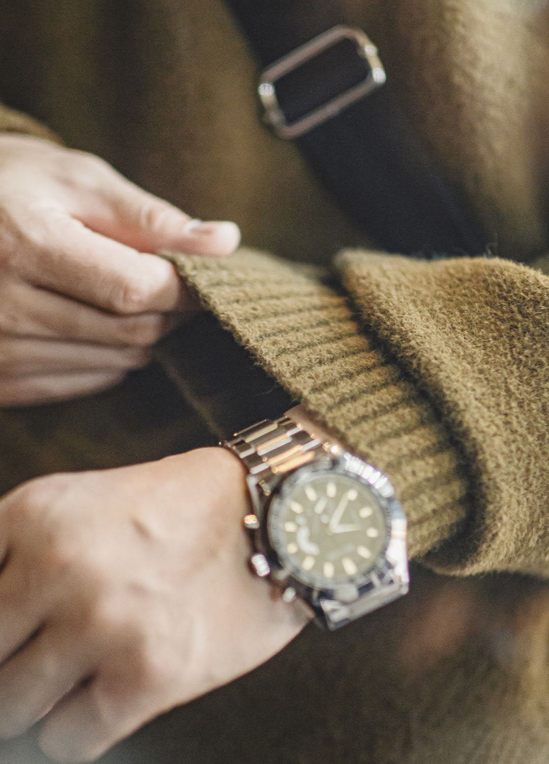 American Retro Arctic Velvet Polo Half-Cardigan Men's Sweater - Harmony Gallery