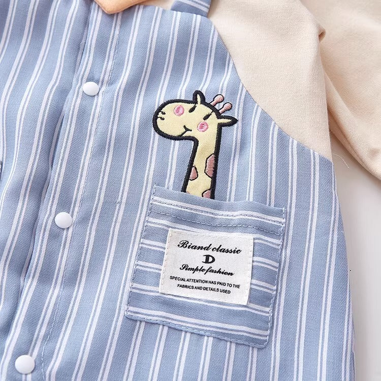 Long-Sleeved Cartoon Full Moon Spring and Autumn Baby Boy's Romper - Harmony Gallery