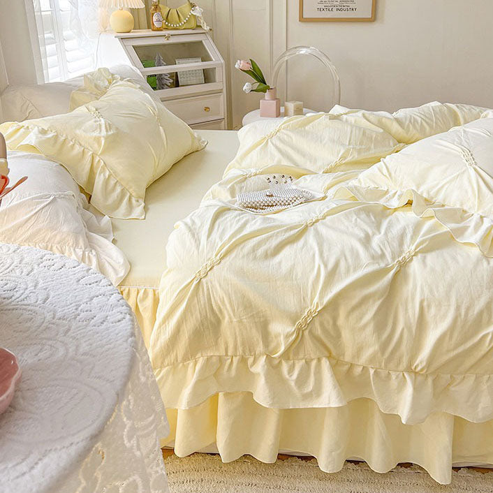 Nordic Light Luxury Princess Pure Cotton Celebrity Four-Piece Bed Set - Harmony Gallery