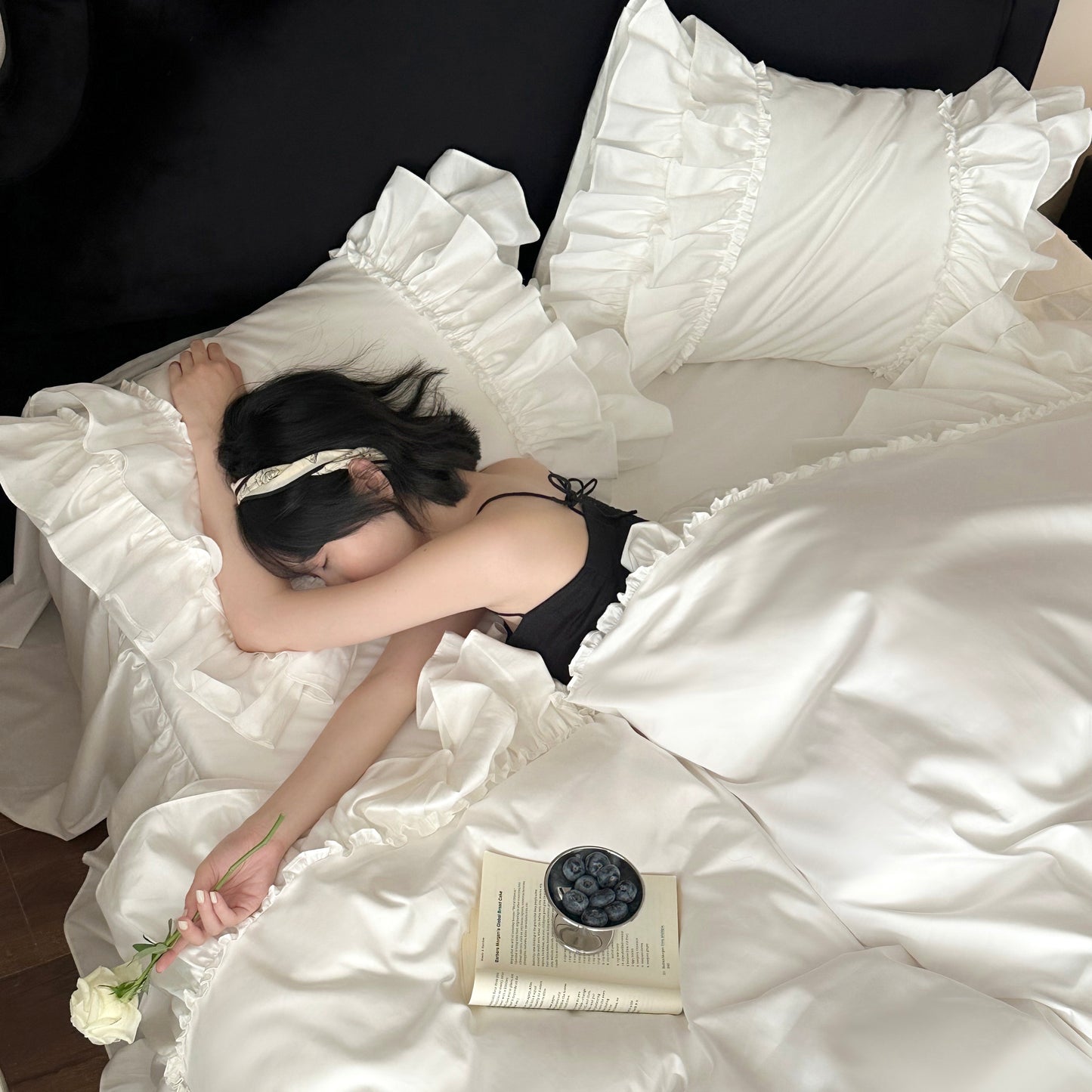 French Princess Skirt Romantic Long-Staple Four-Piece Pure Cotton Bed Set - Harmony Gallery