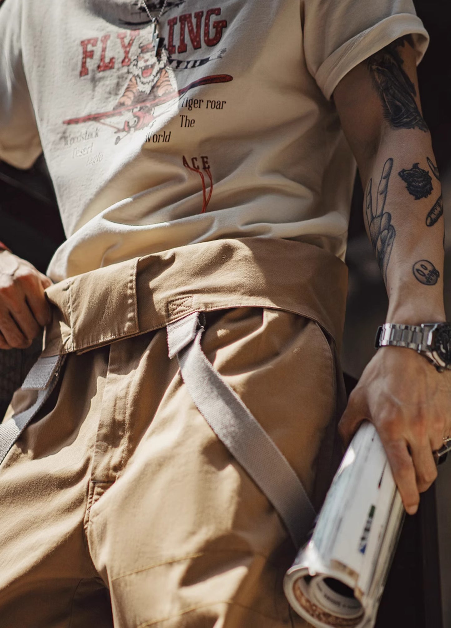 American Retro Heavyweight Wide-Leg Straight-Leg Suspenders Men's Overalls - Harmony Gallery