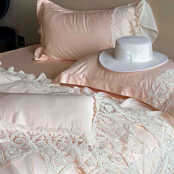 French Princess Romantic Lace Long-Staple Cotton Four-Piece Bed Set - Harmony Gallery