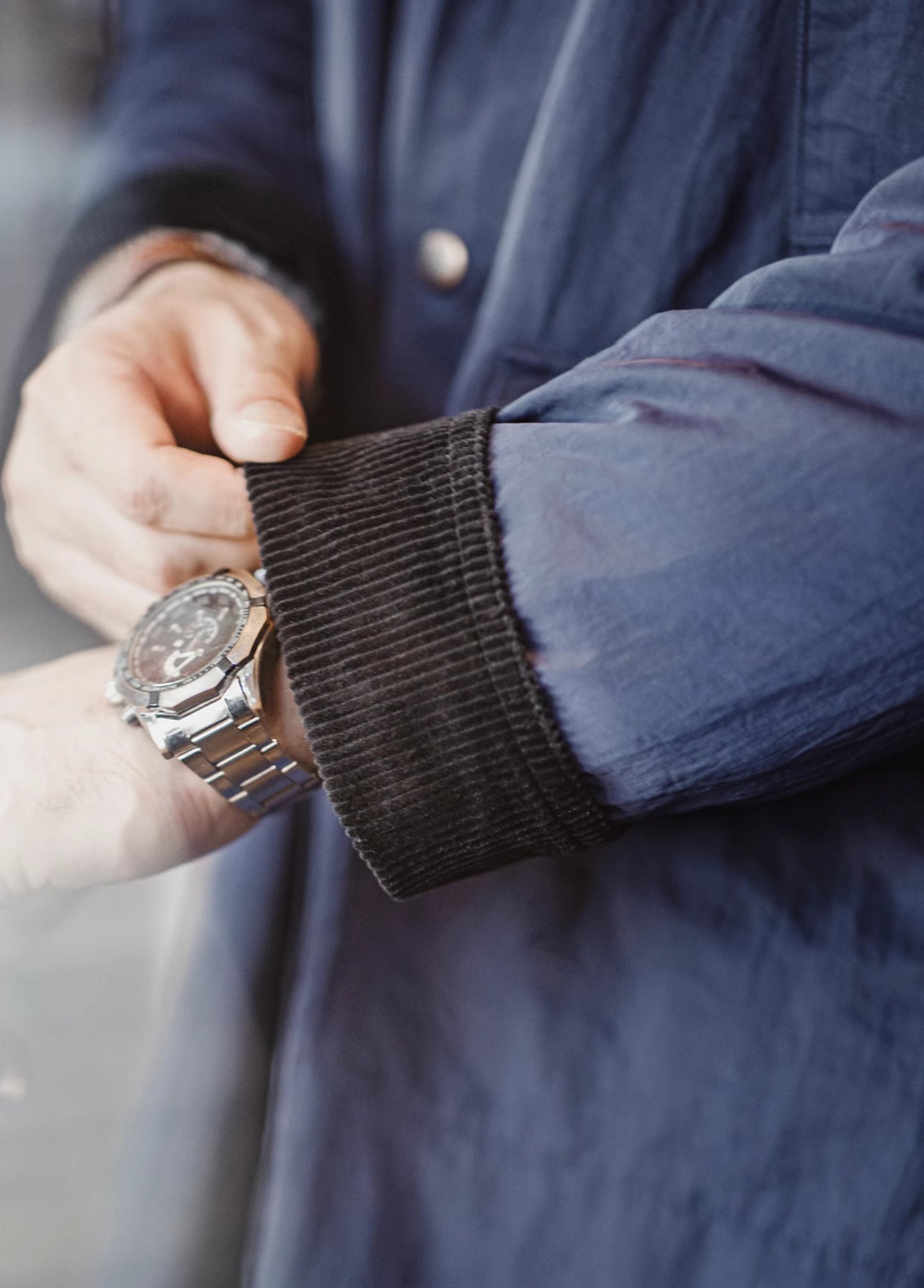 American Retro Oversize Hunting Windbreaker Mid-Length Men's Jacket - Harmony Gallery