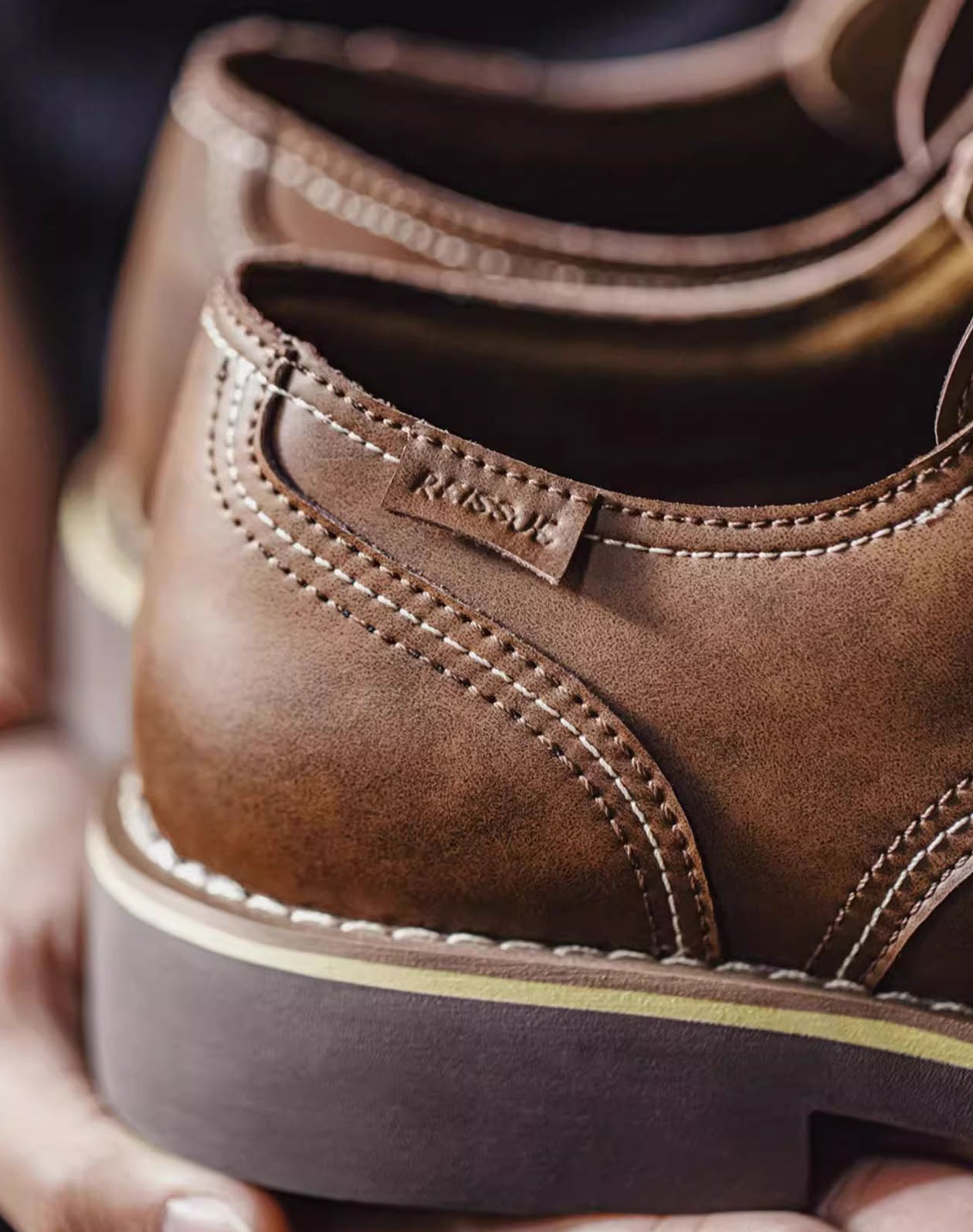 American Retro Derby Large-Toe Formal Leather Men's Dress Shoes - Harmony Gallery