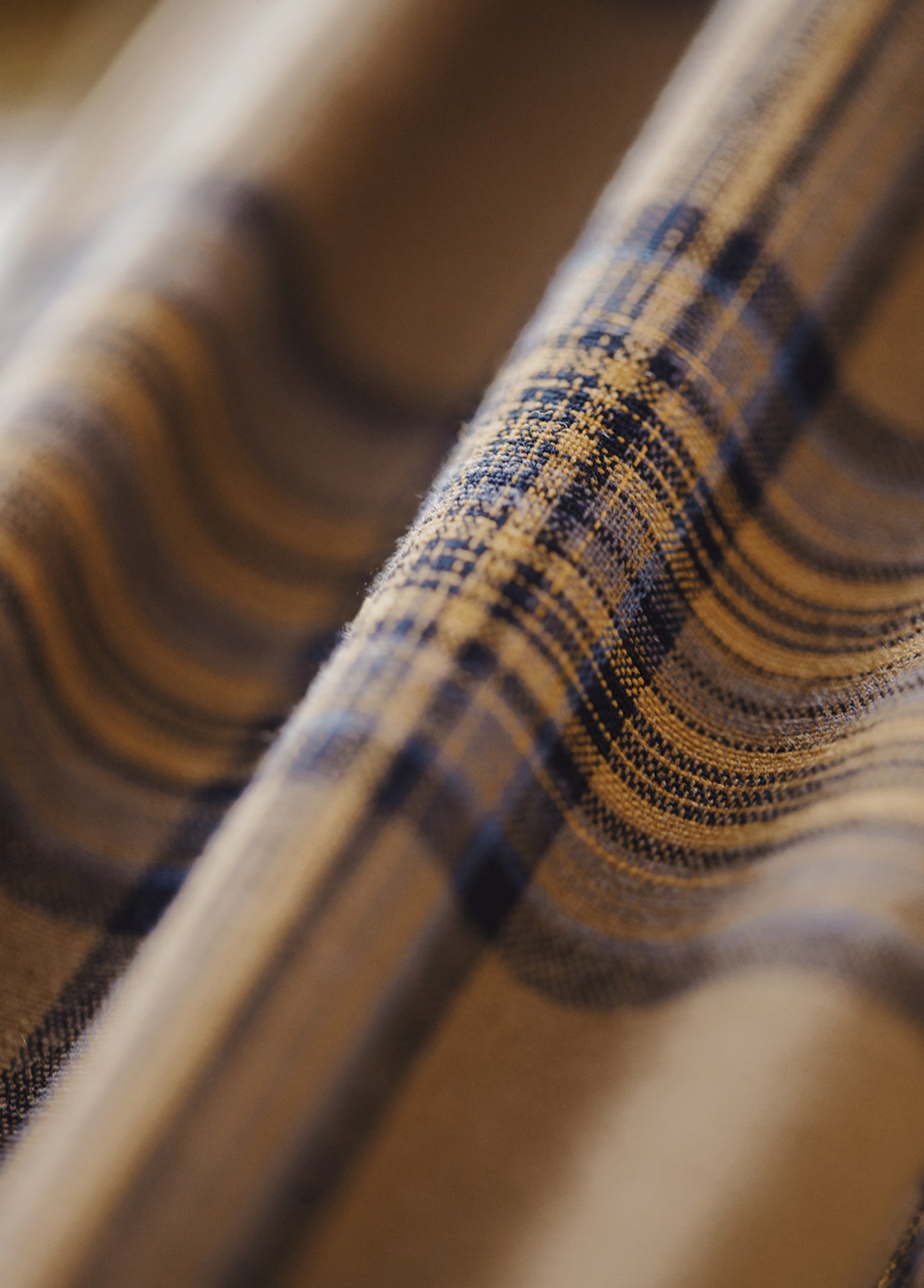 American Retro Plaid Thin Long-Sleeved Pure Cotton Brown Men's Shirt - Harmony Gallery