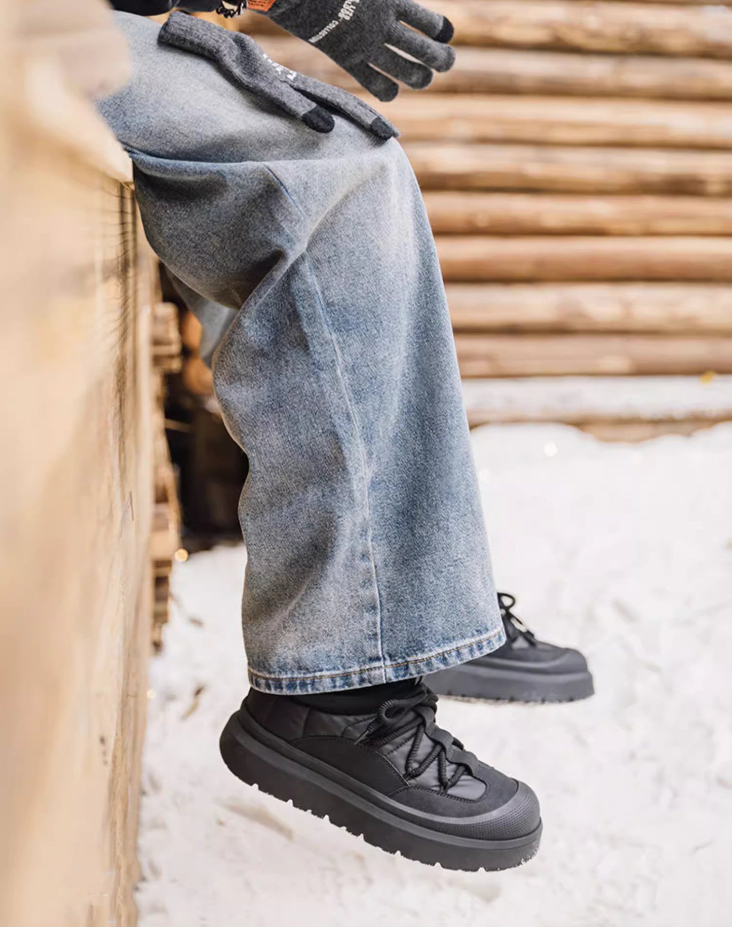 Snow Boots Velvet Warm Short Barrel Cotton Non-Slip Thick Bottom Men's Boot - Harmony Gallery