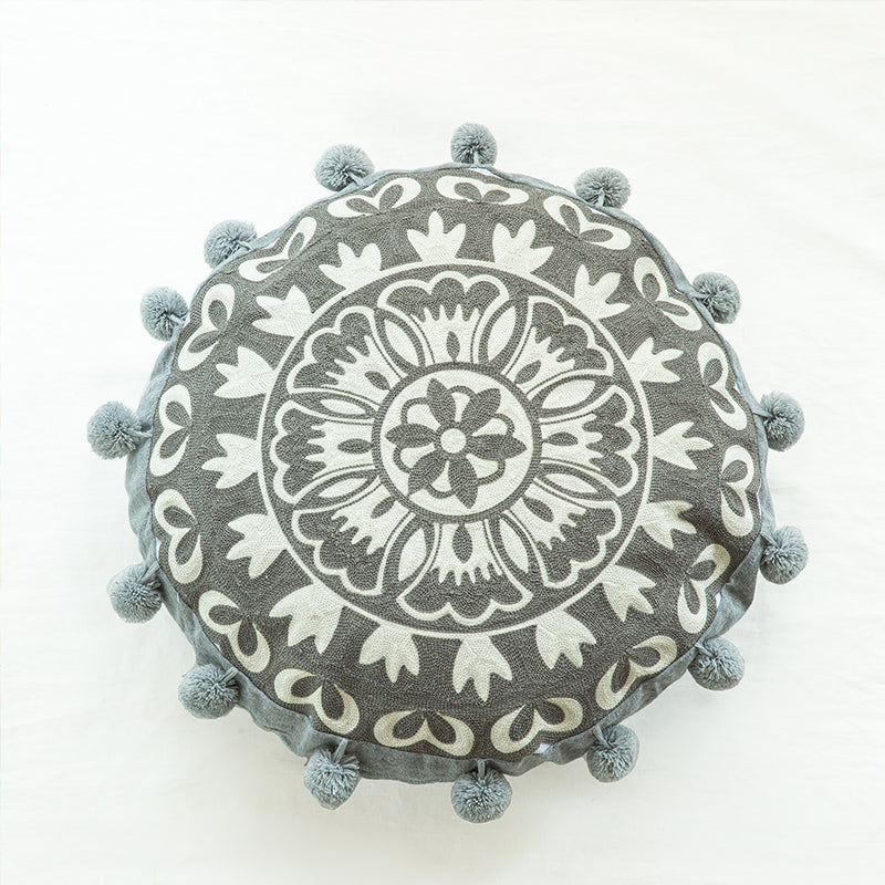 Global Artisan Handmade Boho Round Tassel Throw Pillows - Harmony Gallery