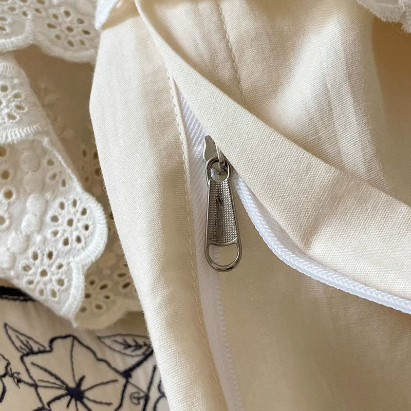 French Light Luxury High-End Four-Piece Princess Cotton Bed Set - Harmony Gallery