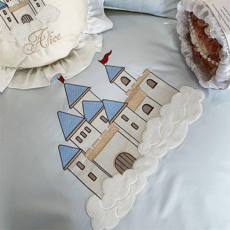 Girls Alice Dream Garden Long-Staple Seven-Piece Pure Cotton Bed Set - Harmony Gallery