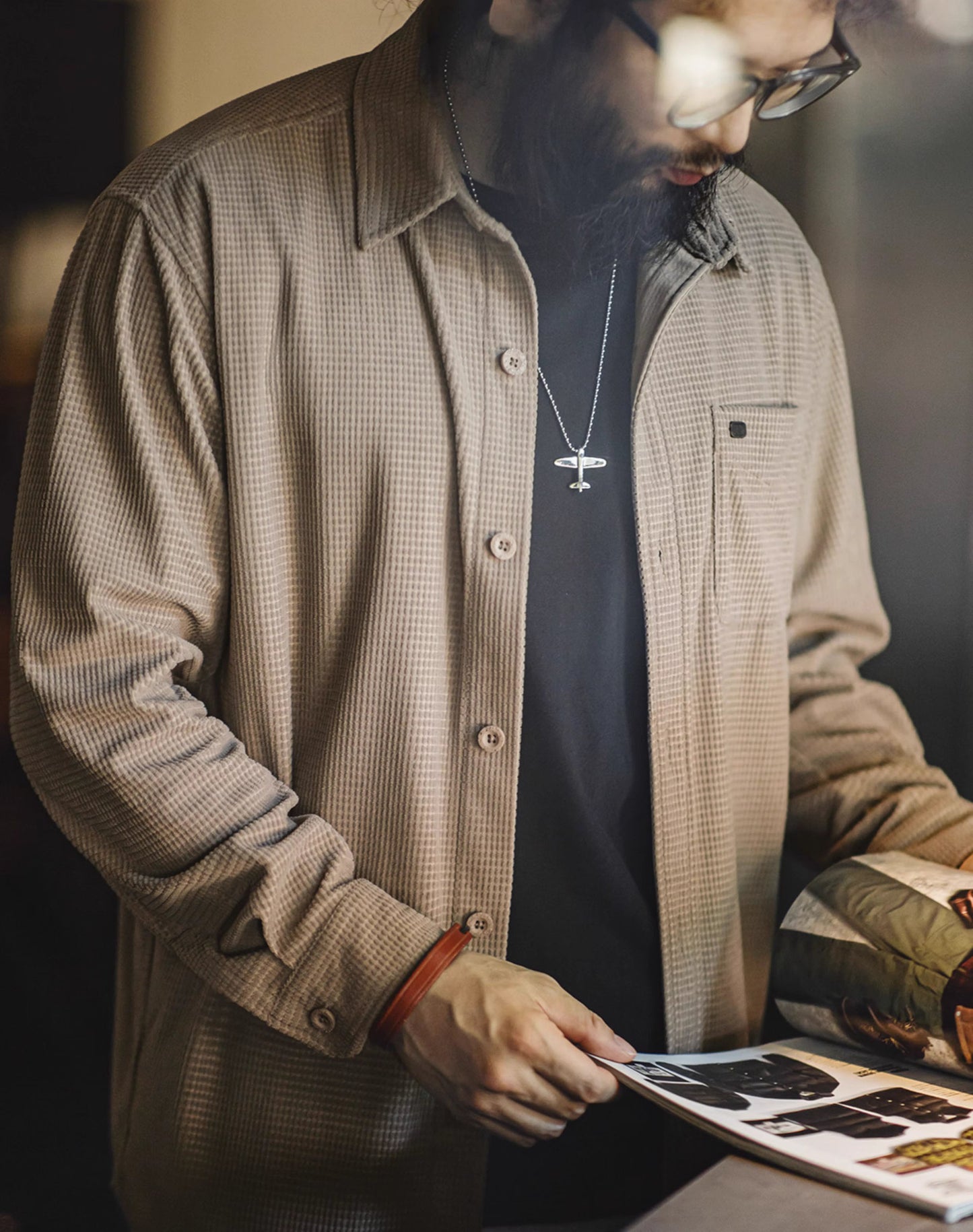 American Retro Workwear Corn Grain Relaxed Men's Shirt - Harmony Gallery