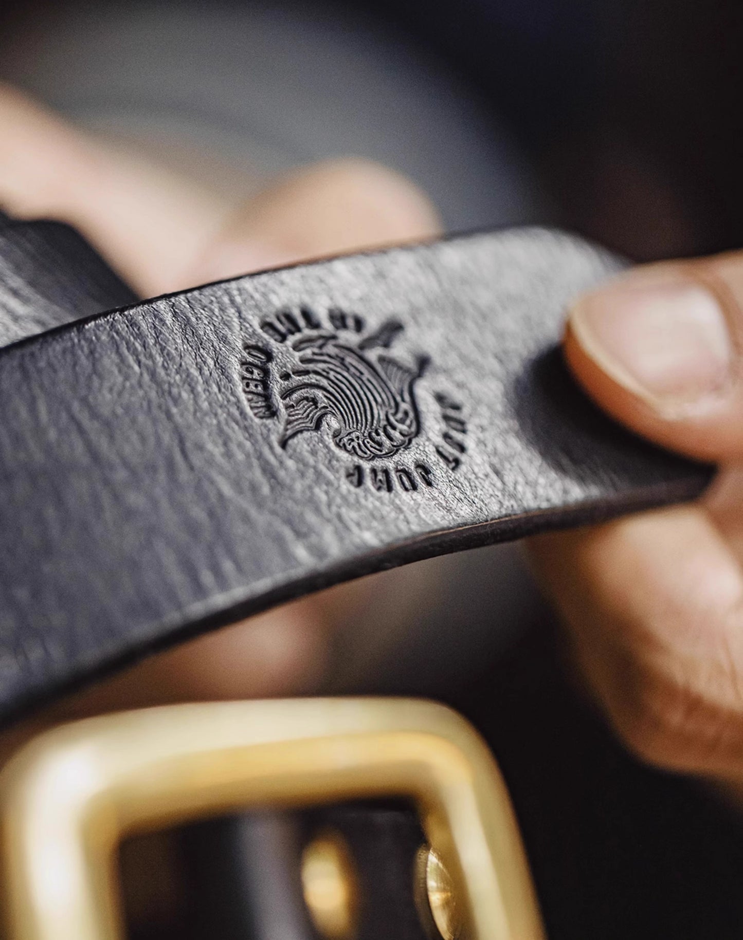 Retro Workwear Ancient Printed Tanned Cowhide Men's Belt - Harmony Gallery