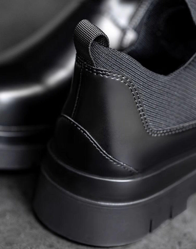 Derby Chelsea Casual Mid-Cut Martin Big Head Leather Short Men's Boot - Harmony Gallery