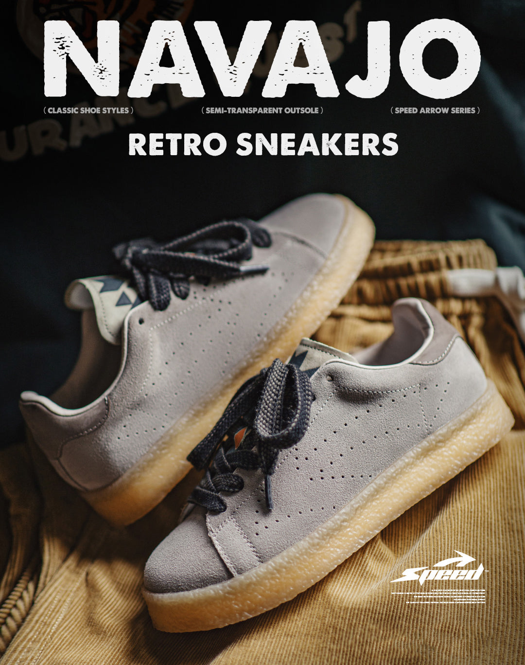 American Retro Pure Gray Mesh Navajo Versatile Sports Men's Casual Sho