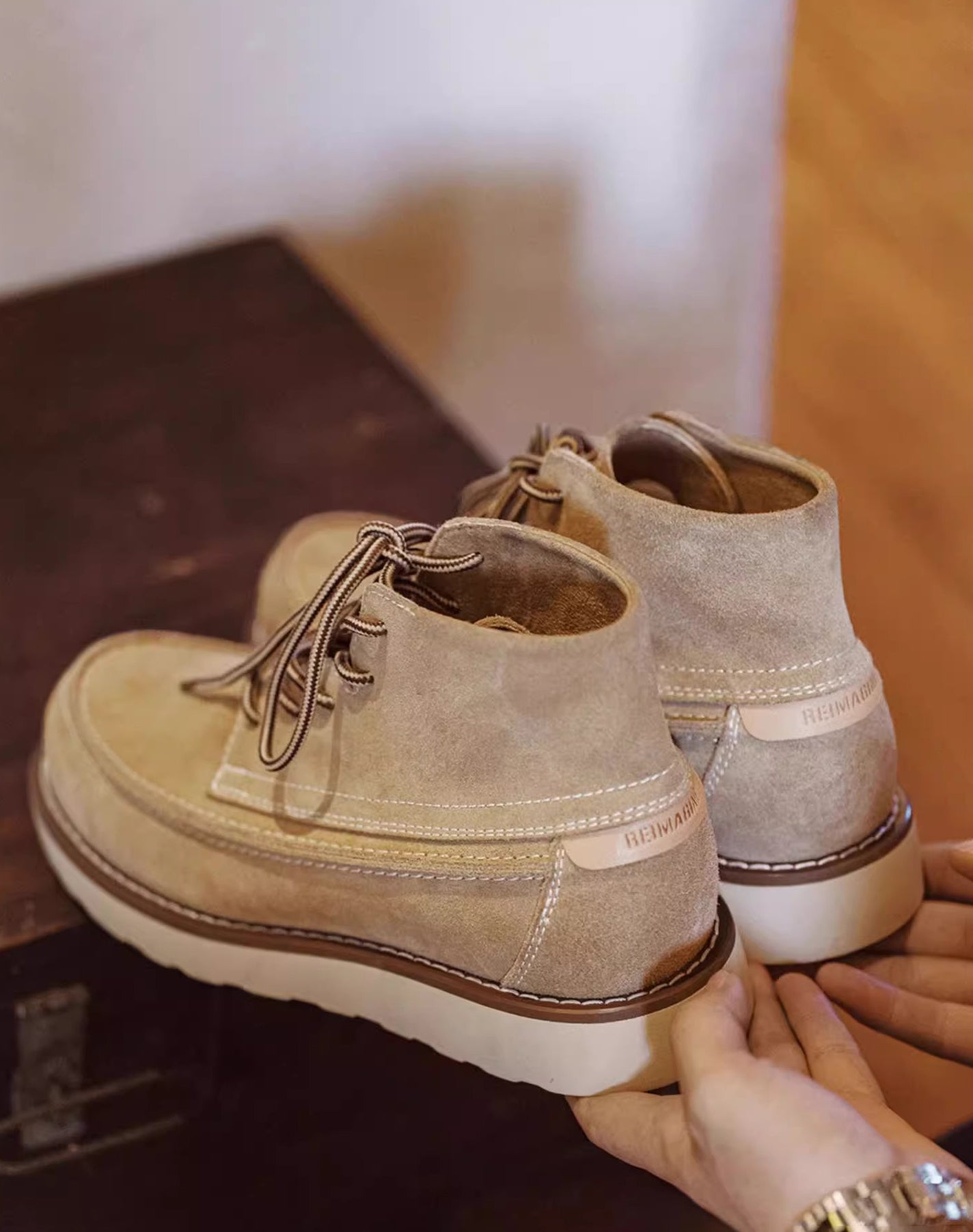 American Retro Work Casual Outdoor Mid-High Suede Leather Men's Boot - Harmony Gallery