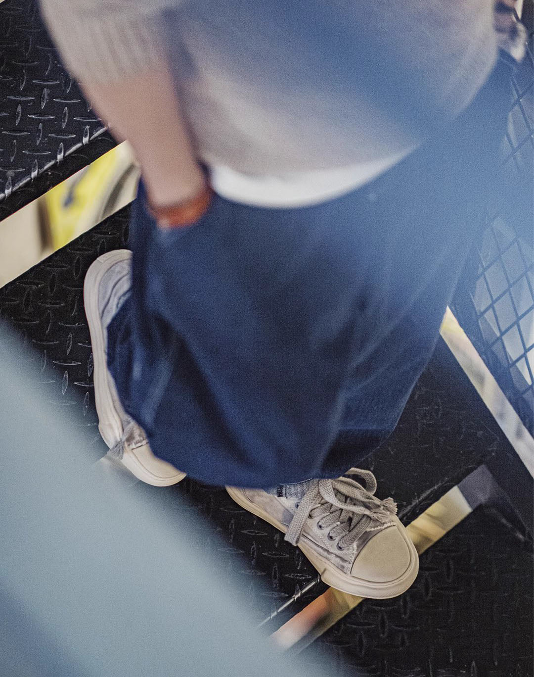 Slate Gray Thick-Soled Niche Low-Cut Men's Canvas Shoes - Harmony Gallery