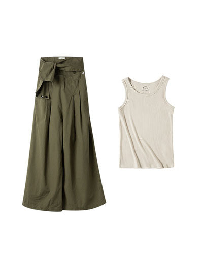 Retro Straight Wide-Legged Hanging Women's Casual Jumpsuits - Harmony Gallery