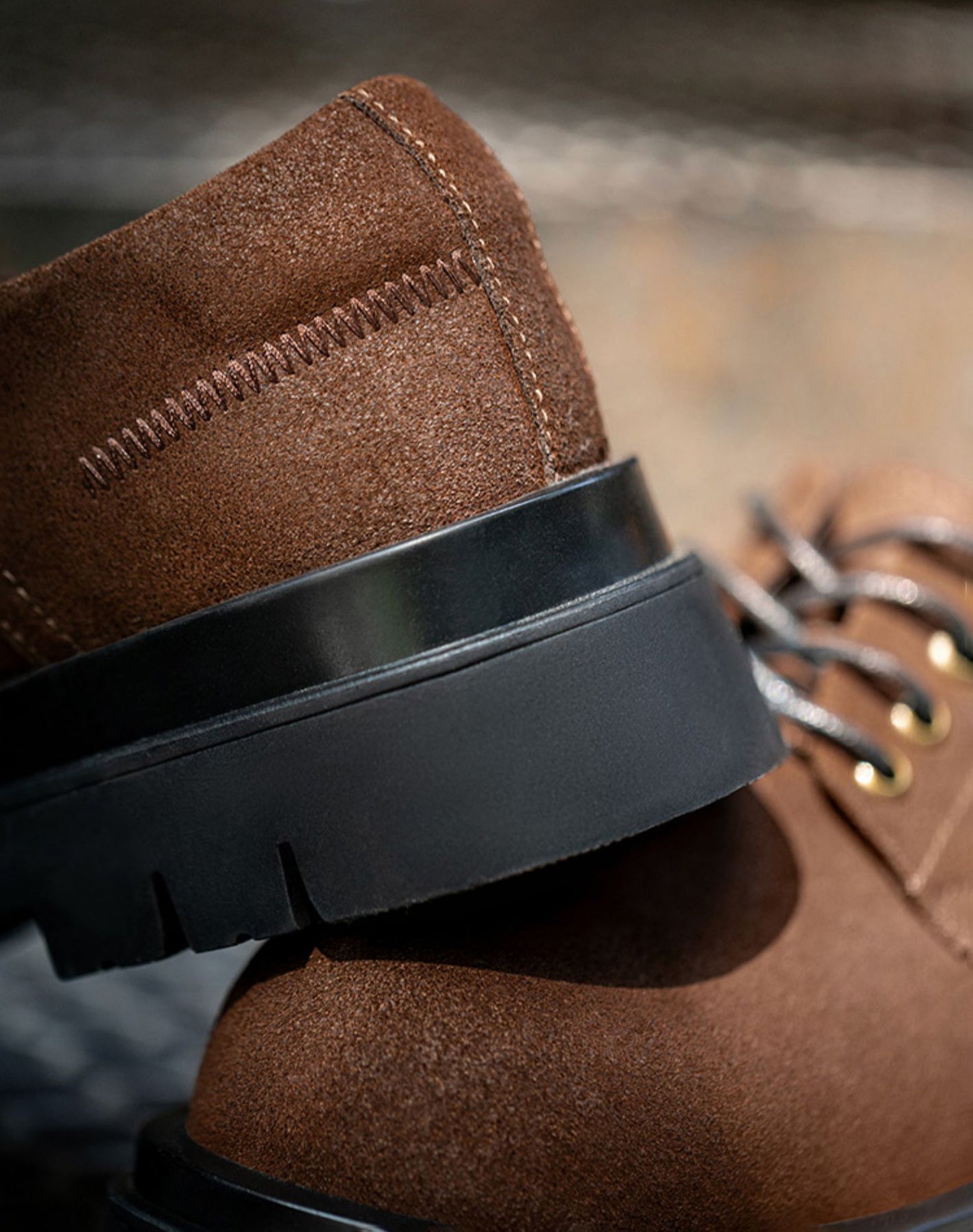 American Retro Chestnut Derby Big Head Work Heightening Men's Dress Shoes - Harmony Gallery