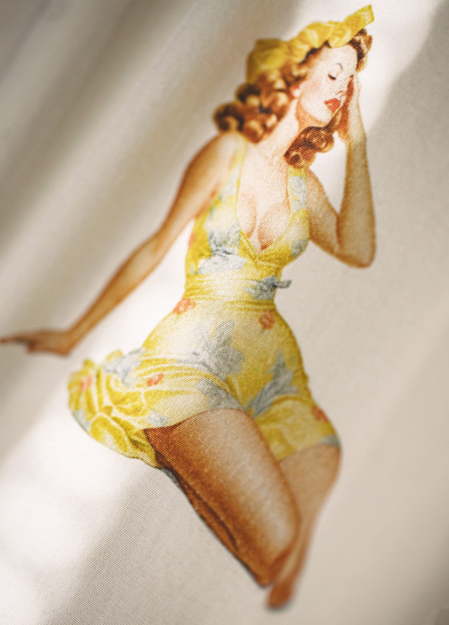 American Retro Full Print Hawaiian Beach Ivory Single Breasted Men's Shirt - Harmony Gallery