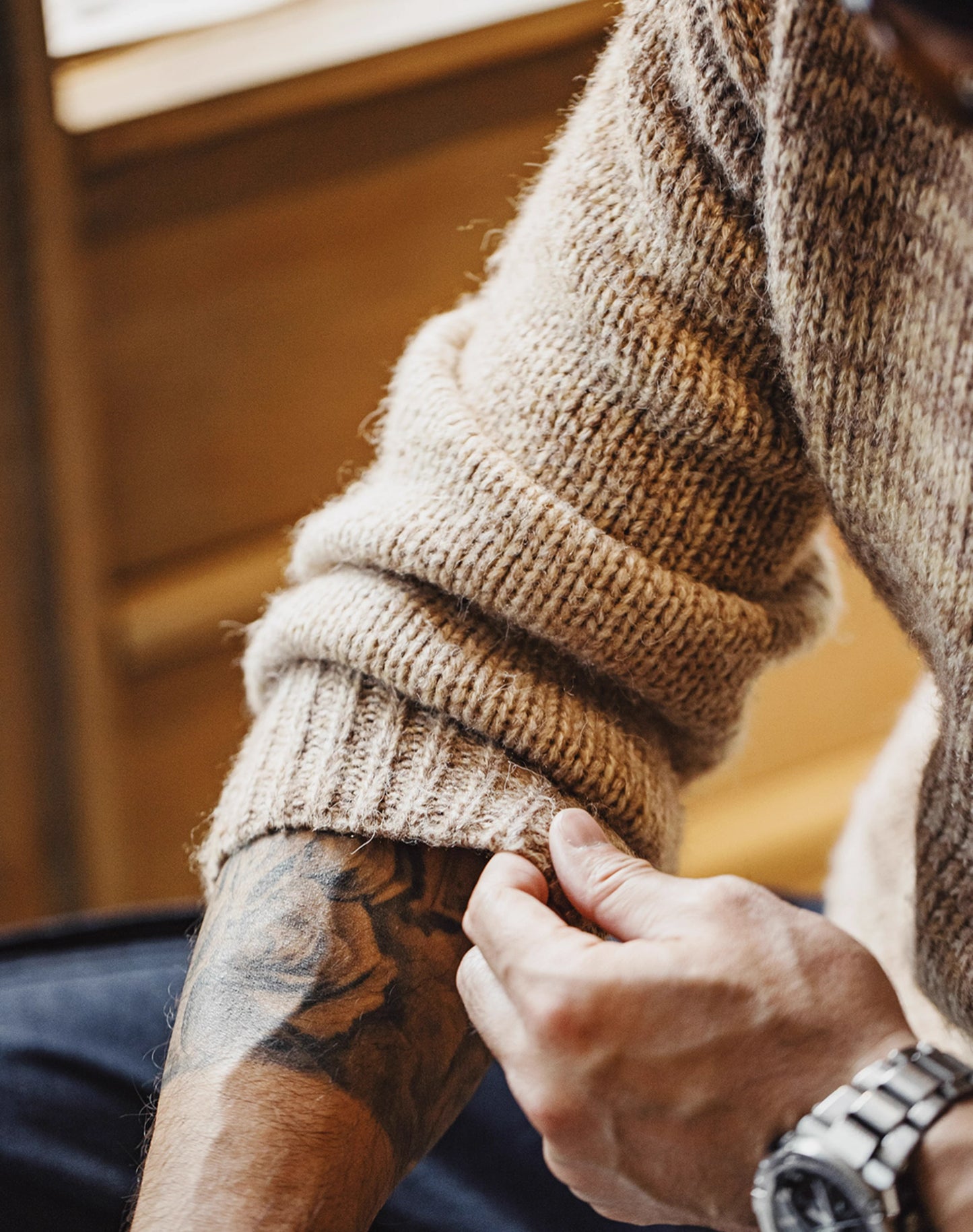 American Retro Striped Maillard Pullover Blended Men's Sweater - Harmony Gallery