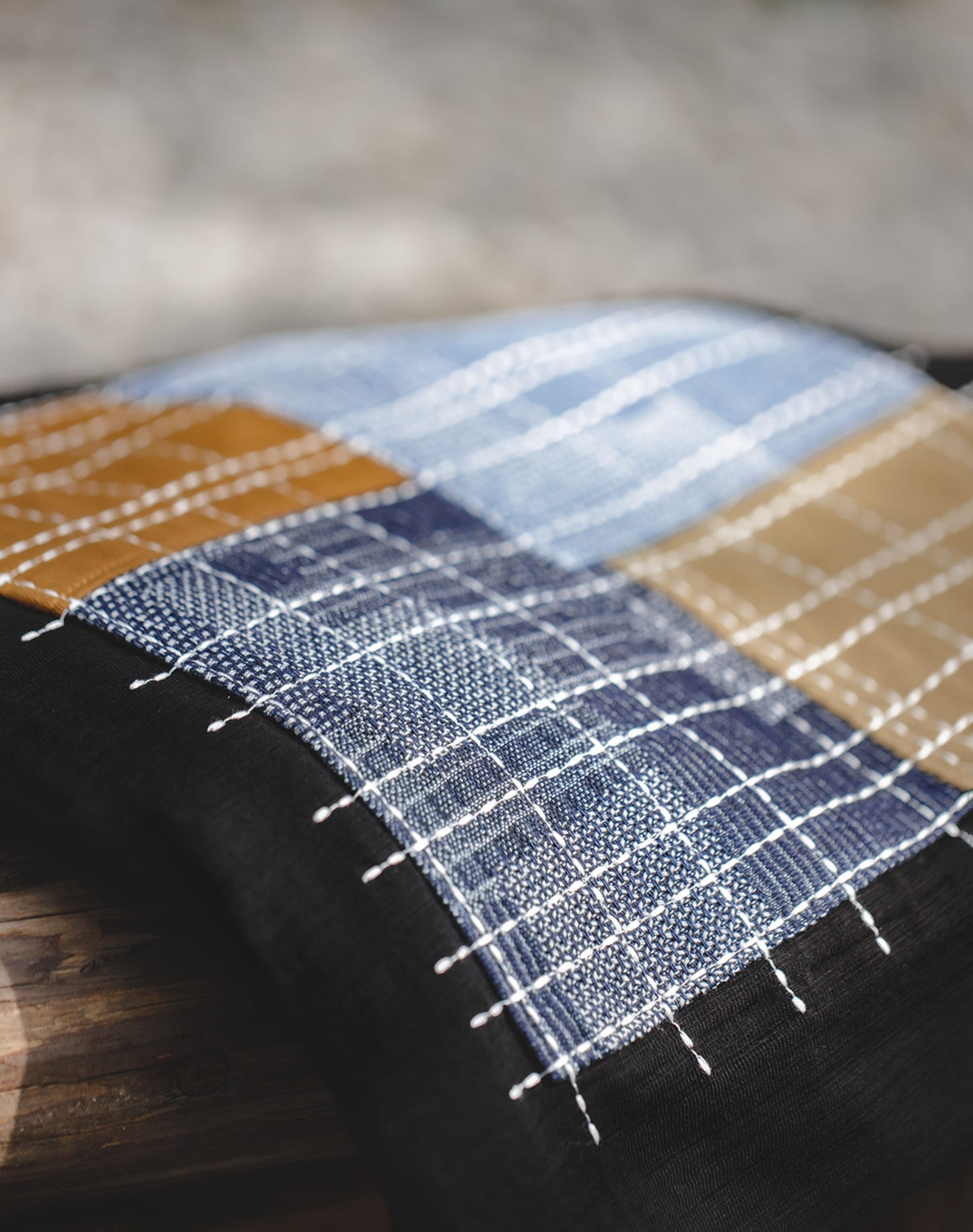 Retro Patchwork Bamboo Color Contrast Cotton Men's T-Shirt - Harmony Gallery