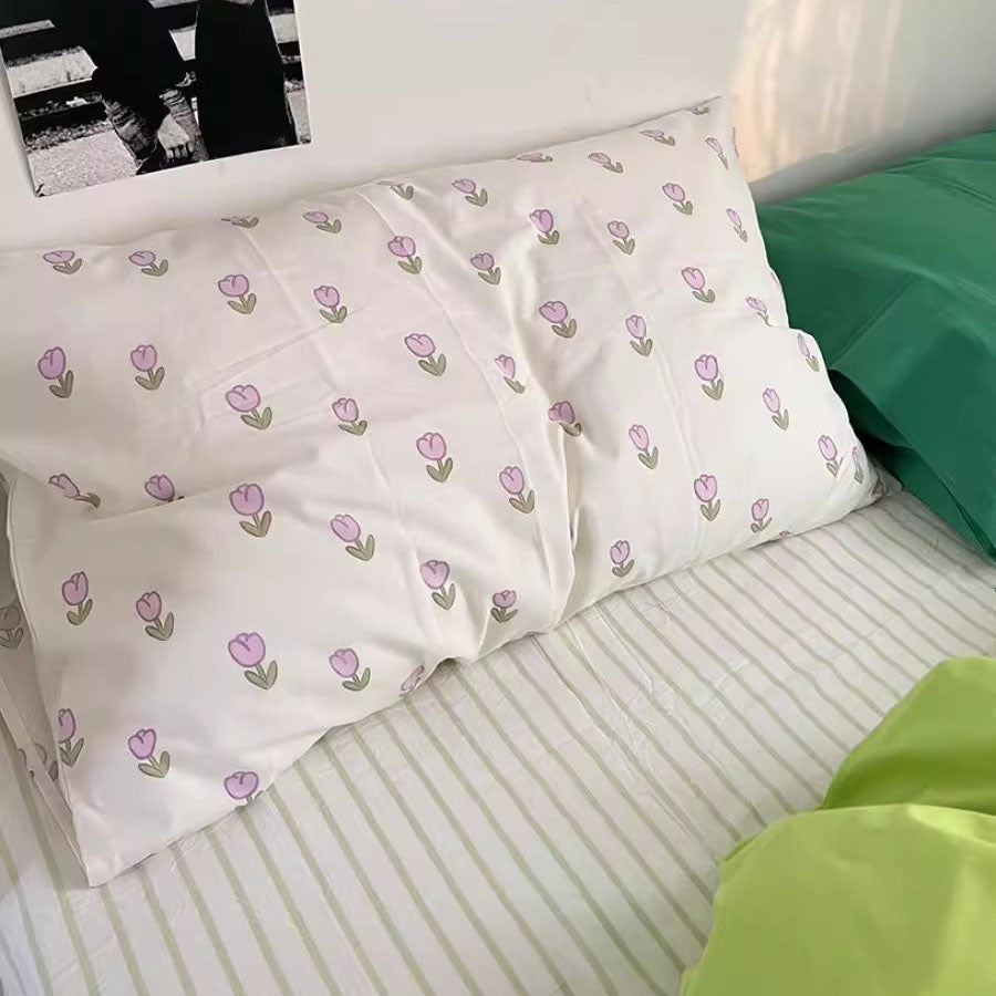 Mix And Match Skin-Friendly Pure Cotton Four-Piece Washed Bed Set - Harmony Gallery