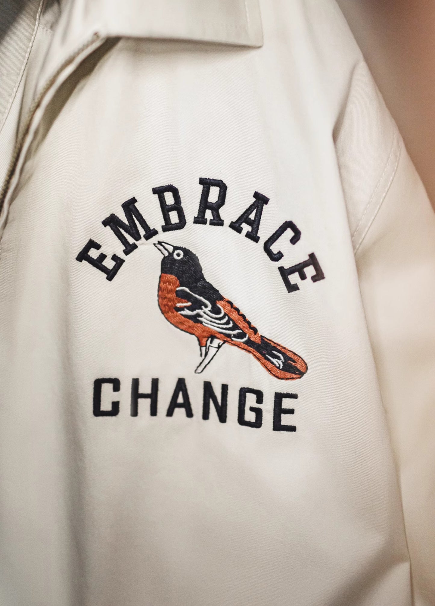 American Retro Embroidered Coach Coat Silhouette Spring Men's Jacket - Harmony Gallery