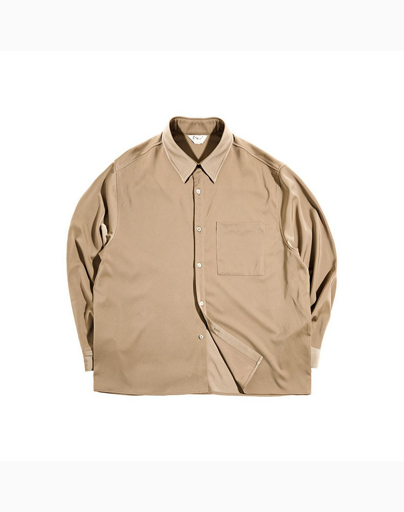 American Retro Satin Loose Ice Silk Drape Men's Shirt - Harmony Gallery