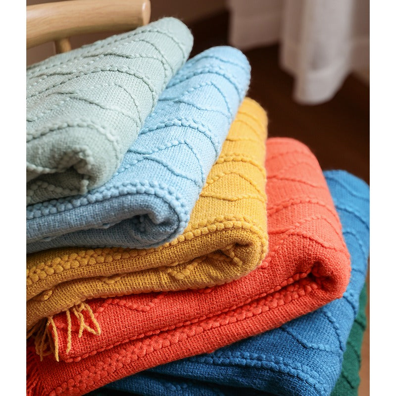 Simple Knitted Bedside Decoration Sofa Blanket - Harmony Gallery