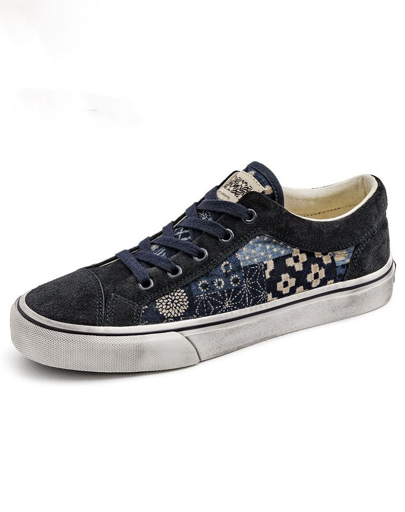 Autumn Retro Cashew Flower Casual Unisex Canvas Shoes - Harmony Gallery