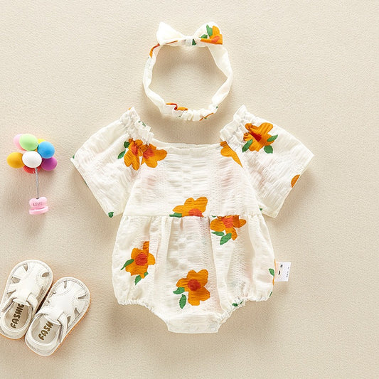 Summer One-Piece Cute Banquet Baby Girl's Romper - Harmony Gallery
