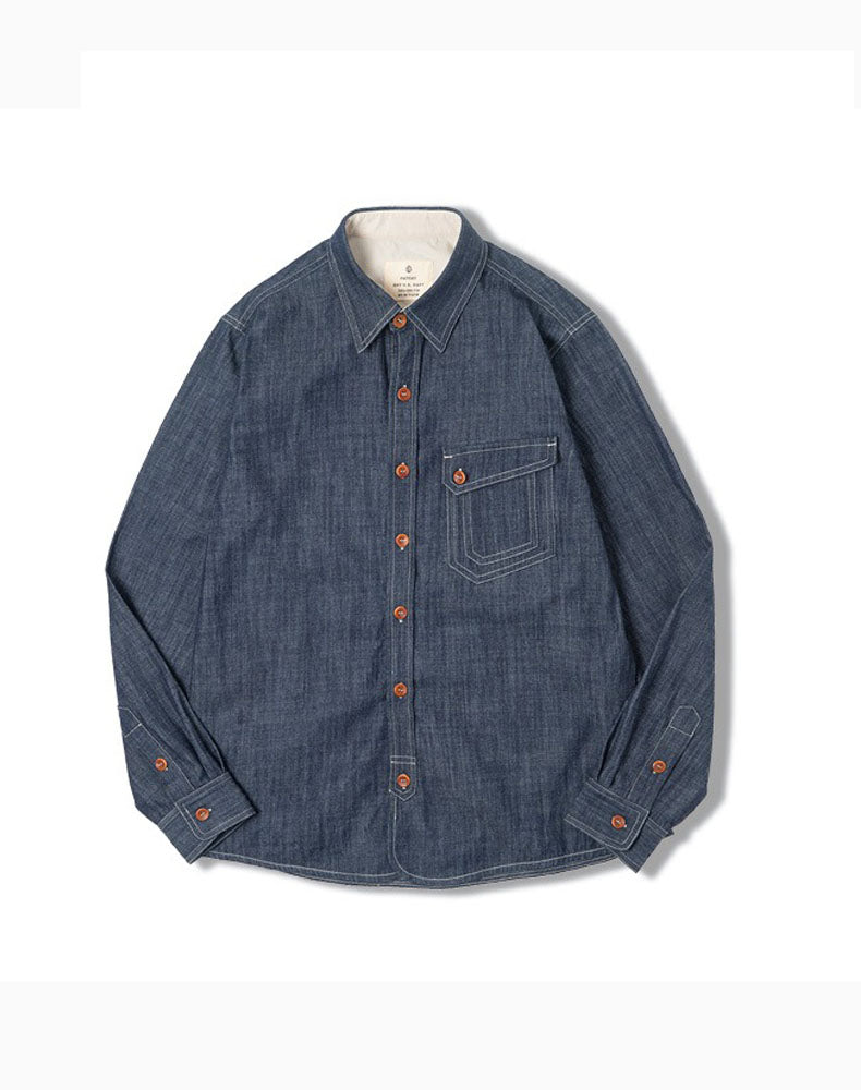American Retro Denim Western Tough Guy Men's Shirt - Harmony Gallery