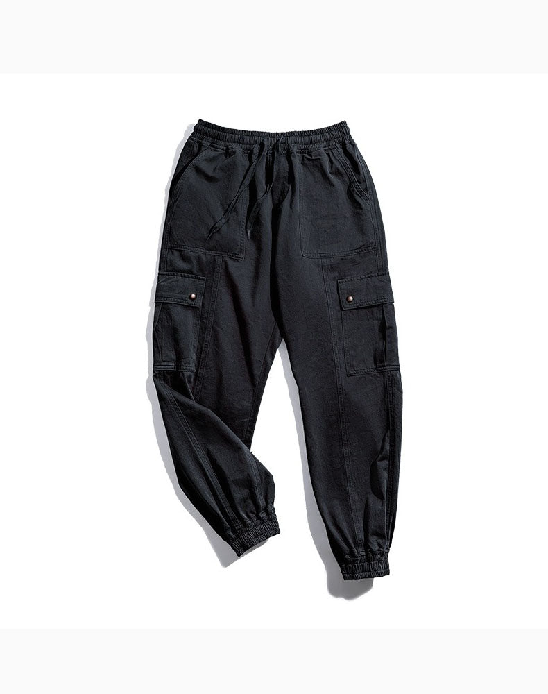 Tooling American Black Micro Elastic Casual Men’s Trousers - Harmony Gallery