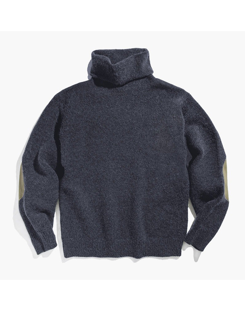 Cashmere Mohair Retro Knitted High Neck Men's Sweater - Harmony Gallery