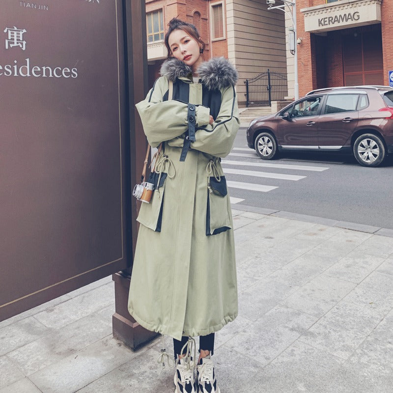 Cotton-Padded Plus Velvet Winter Loose Women's Coat - Harmony Gallery