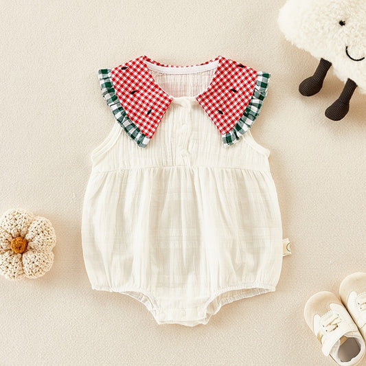 Wrapping Sleeveless Summer Thin Triangle Baby Girl's Romper - Harmony Gallery