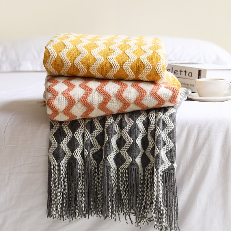 Multifunctional Knitted Nordic Style Decoration Sofa Blanket - Harmony Gallery