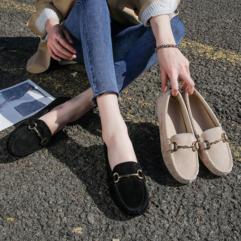 Genuine Leather Fashion All-Match Soft Women's Flat Loafer - Harmony Gallery