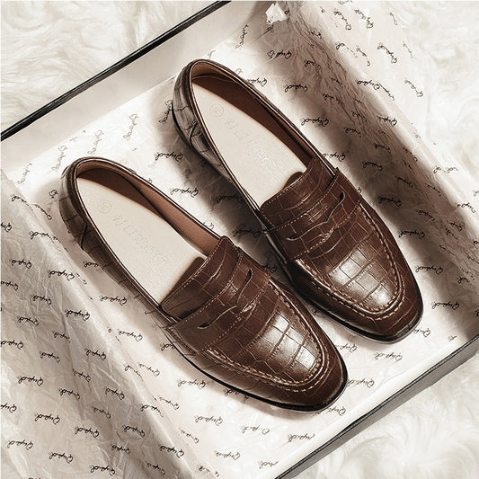Hot British Style All-Match Leather Women's Loafer - Harmony Gallery