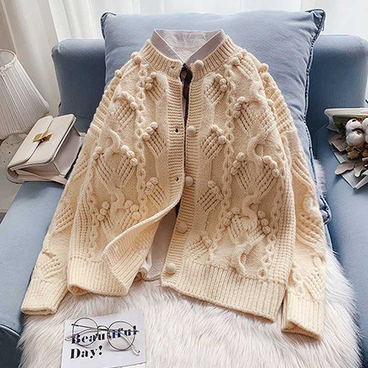 Spring Design Loose Knitted Women's Cardigan - Harmony Gallery