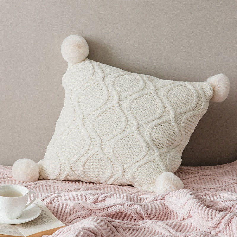 Nordic Ball Pillow Living Room Sofa Chenille Cushion - Harmony Gallery