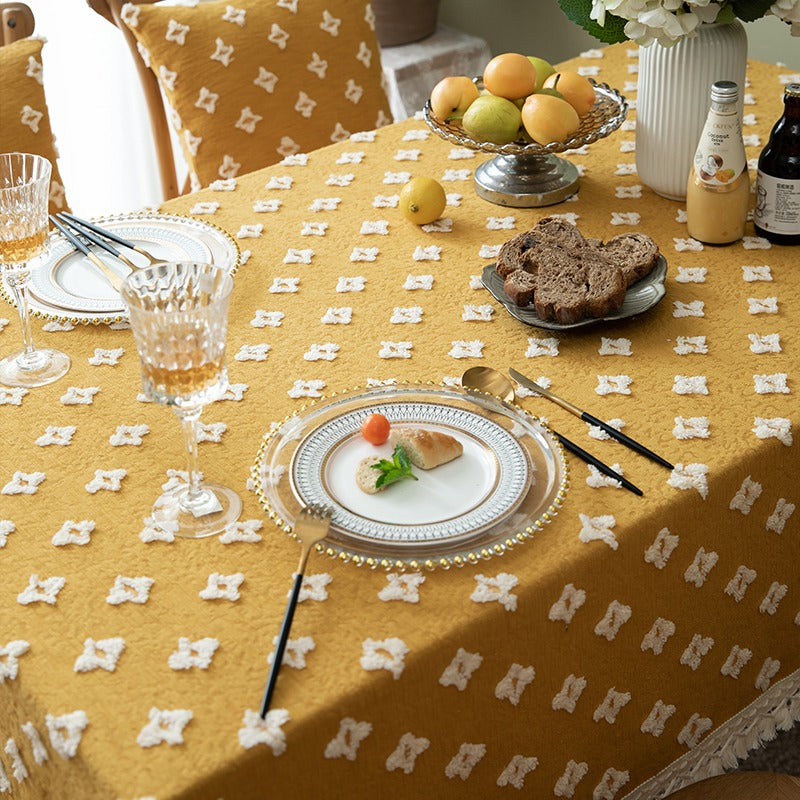 Floral Yellow Nordic Fresh Rectangular Dining Tablecloths - Harmony Gallery