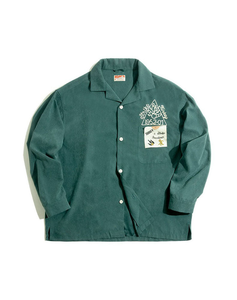 American Retro Brushed Embroidery Loose Men's Shirt - Harmony Gallery