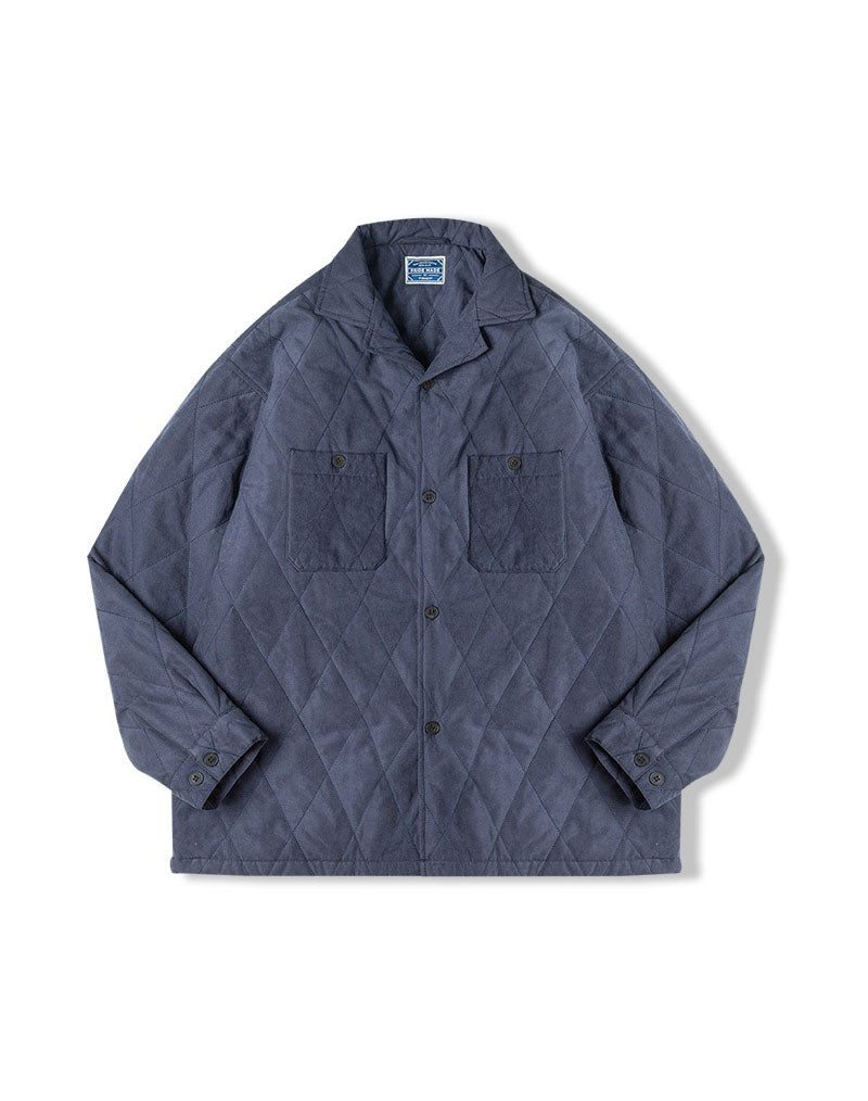 American Retro Diamond Cotton Thickened Warm Peach Men's Jacket - Harmony Gallery