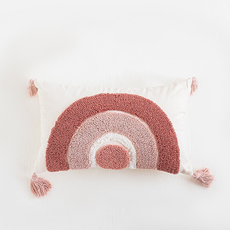 Embroidery Pink Rainbow Living Room Sofa Cushion - Harmony Gallery
