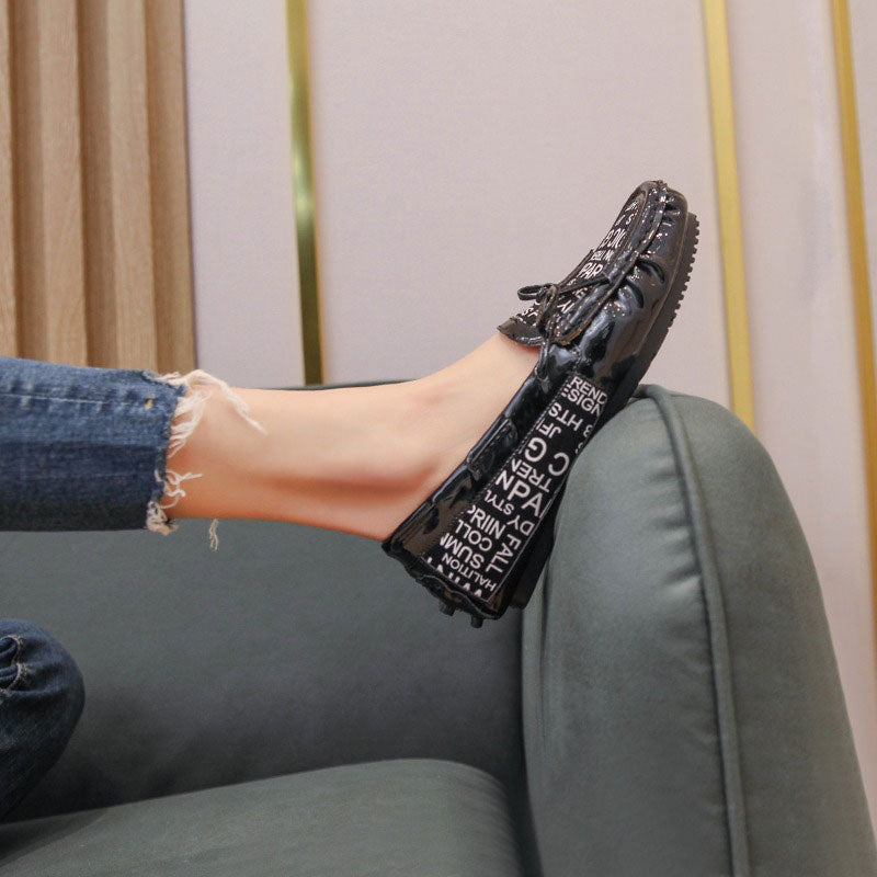 Patent Leather Comfortable Flat Bottom Women's Loafer - Harmony Gallery