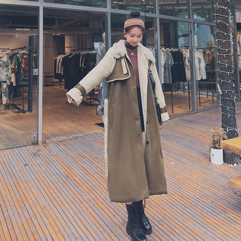 Casual British Style Winter Loose Cotton Women's Coat - Harmony Gallery