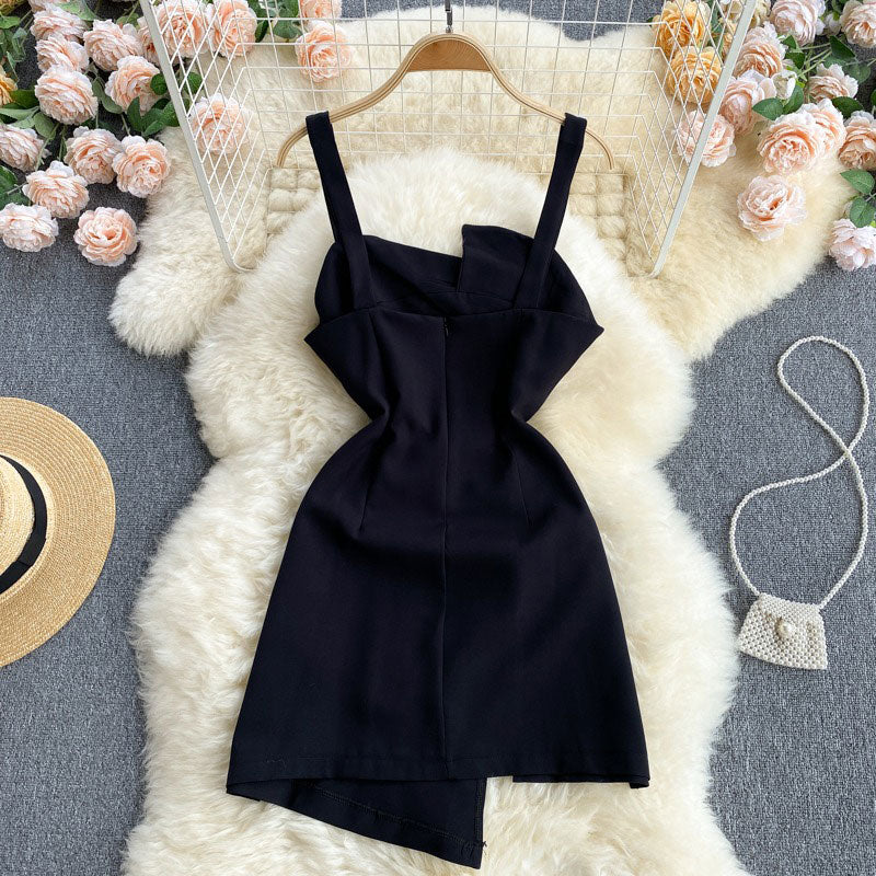 Elegant Irregular Scheming Pleated Slim Women's Dress - Harmony Gallery