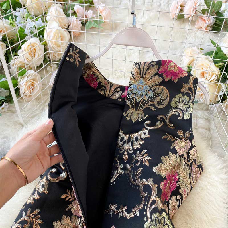 Adorable Luxury Embroidery Jacquard Women's Dress - Harmony Gallery