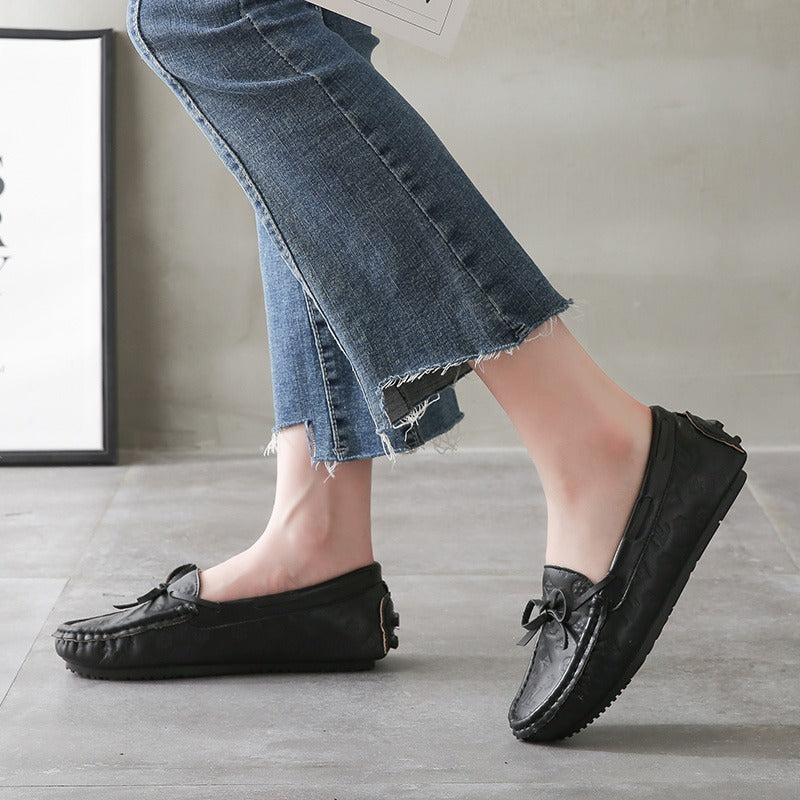 Soft Leather Fashion All-Match Comfy Flat Women's Loafer - Harmony Gallery